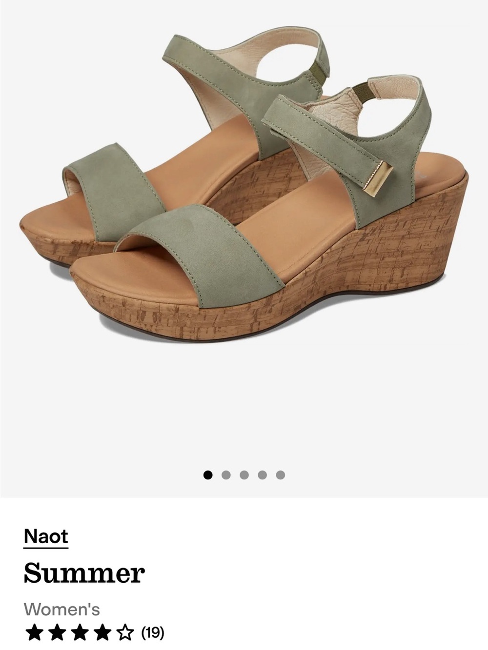 Naot Summer wedge platform, size 39